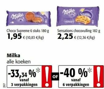 Colruyt Milka alle koeken aanbieding
