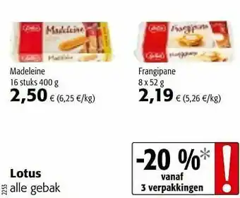 Colruyt Lotus alle gebak aanbieding