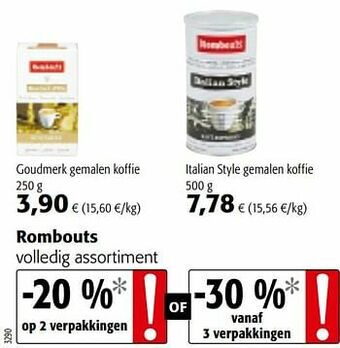 Colruyt Rombouts volledig assortiment aanbieding