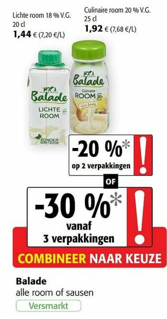 Colruyt Balade alle room of sausen aanbieding