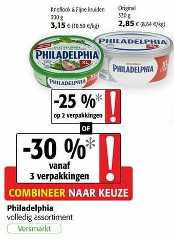 Colruyt Philadelphia volledig assortiment aanbieding