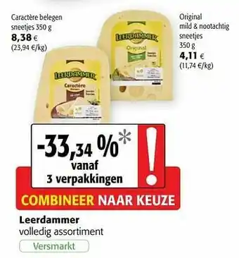 Colruyt Leerdammer volledig assortiment aanbieding