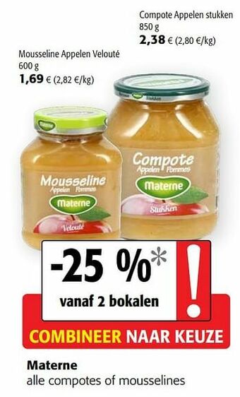 Colruyt Materne alle compotes of mousselines aanbieding
