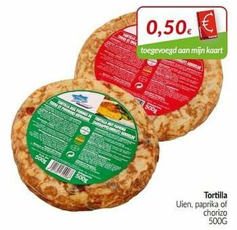 Intermarché Tortilla uien, paprika of chorizo aanbieding