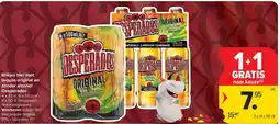 Carrefour Blikjes bier met tequila original en zonder alcohol Desperados aanbieding