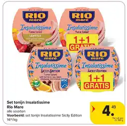 Carrefour Set tonijn Insalatissime Rio Mare aanbieding