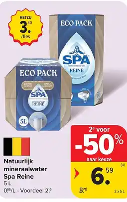 Carrefour Natuurlijk mineraalwater Spa Reine aanbieding