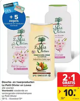 Carrefour Douche- en haarproducten Le Petit Olivier en Lovea aanbieding