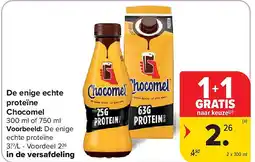 Carrefour De enige echte proteïne Chocomel aanbieding