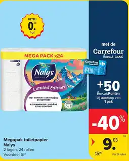 Carrefour Megapak toiletpapier Nalys aanbieding