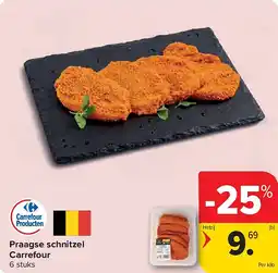 Carrefour Schnitzel de Prague Carrefour 6 pièces aanbieding