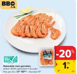 Carrefour Market Gekookte roze garnalen aanbieding