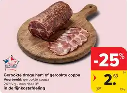Carrefour Market Gerookte droge ham of gerookte coppa aanbieding