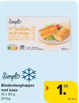 Carrefour Market Bladerdeeghapjes met kaas aanbieding