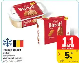 Carrefour Market Roomijs biscoff lotus aanbieding