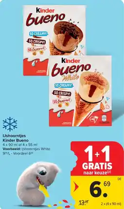 Carrefour Market Ijshoorntjes kinder bueno aanbieding