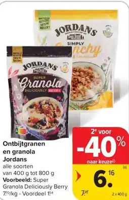 Carrefour Market Ontbijtgranen en granola jordans aanbieding