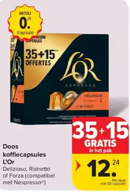 Carrefour Market Doos koffiecapsules l'or aanbieding