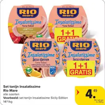 Carrefour Market Set tonijn insalatissime rio mare aanbieding