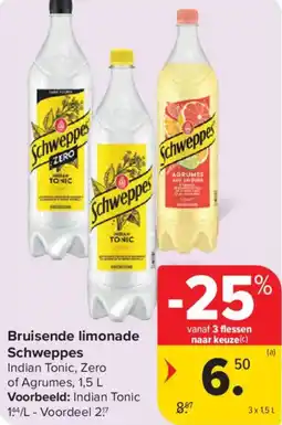 Carrefour Market Bruisende limonade schweppes aanbieding