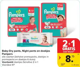 Carrefour Market Baby-dry pants, night pants en doekjes pampers aanbieding