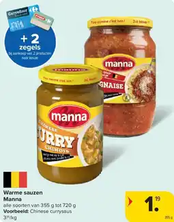 Carrefour Market Warme sauzen manna aanbieding