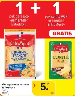 Carrefour Market Geraspte emmentaler entremont aanbieding