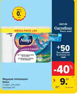Carrefour Market Megapak toiletpapier nalys aanbieding