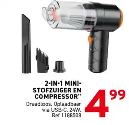 Trafic 2-in-1 mini- stofzuiger en compressor aanbieding