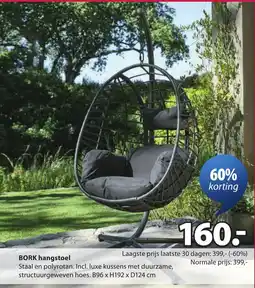Jysk Bork hangstoel aanbieding