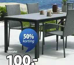 Jysk Marielyst tuintafel + gudhjem stapelstoel aanbieding