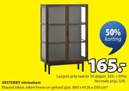 Jysk Vesterby vitrinekast aanbieding