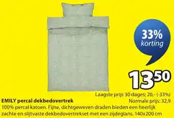 Jysk Emily percal dekbedovertrek aanbieding