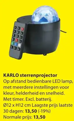Jysk Karlo sterrenprojector aanbieding