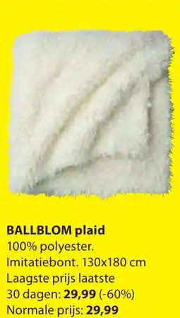 Jysk Ballblom plaid aanbieding