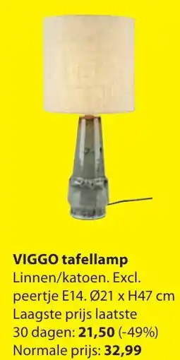 Jysk Viggo tafellamp aanbieding