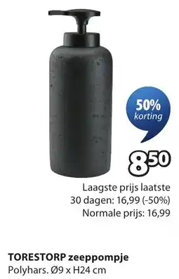 Jysk Torestorp zeeppompje aanbieding