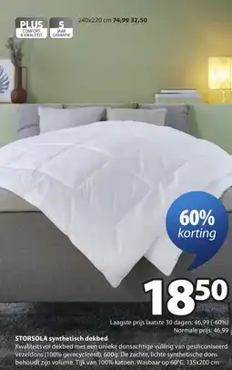 Jysk Storsola synthetisch dekbed aanbieding