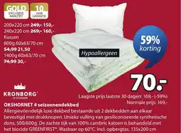 Jysk Okshornet 4 seizoenendekbed aanbieding