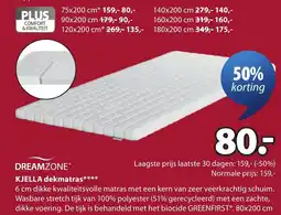 Jysk Kjella dekmatras aanbieding