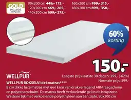 Jysk Wellpur bokselvi dekmatras aanbieding