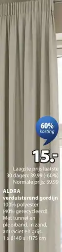 Jysk Aldra verduisterend gordijn aanbieding