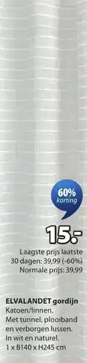 Jysk Elvalandet gordijn aanbieding
