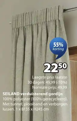 Jysk Seilands verduisterend gordijn aanbieding