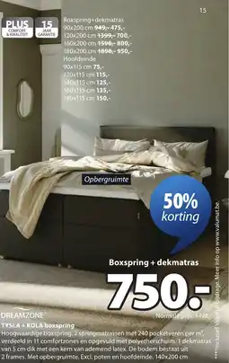 Jysk Tysla + kola boxspring aanbieding