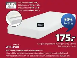 Jysk Wellpur glomma schuimmatras aanbieding
