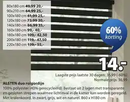 Jysk Alsten duo rolgordijn aanbieding