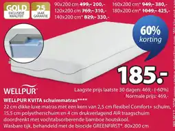 Jysk Wellpur kvita schuimmatras aanbieding