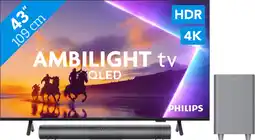 Coolblue Philips Ambilight 43'' PUS8500 QLED 4K (2025) + Philips TAB6100 aanbieding