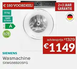 Selexion Wasmachine SXWG56B20SFG aanbieding